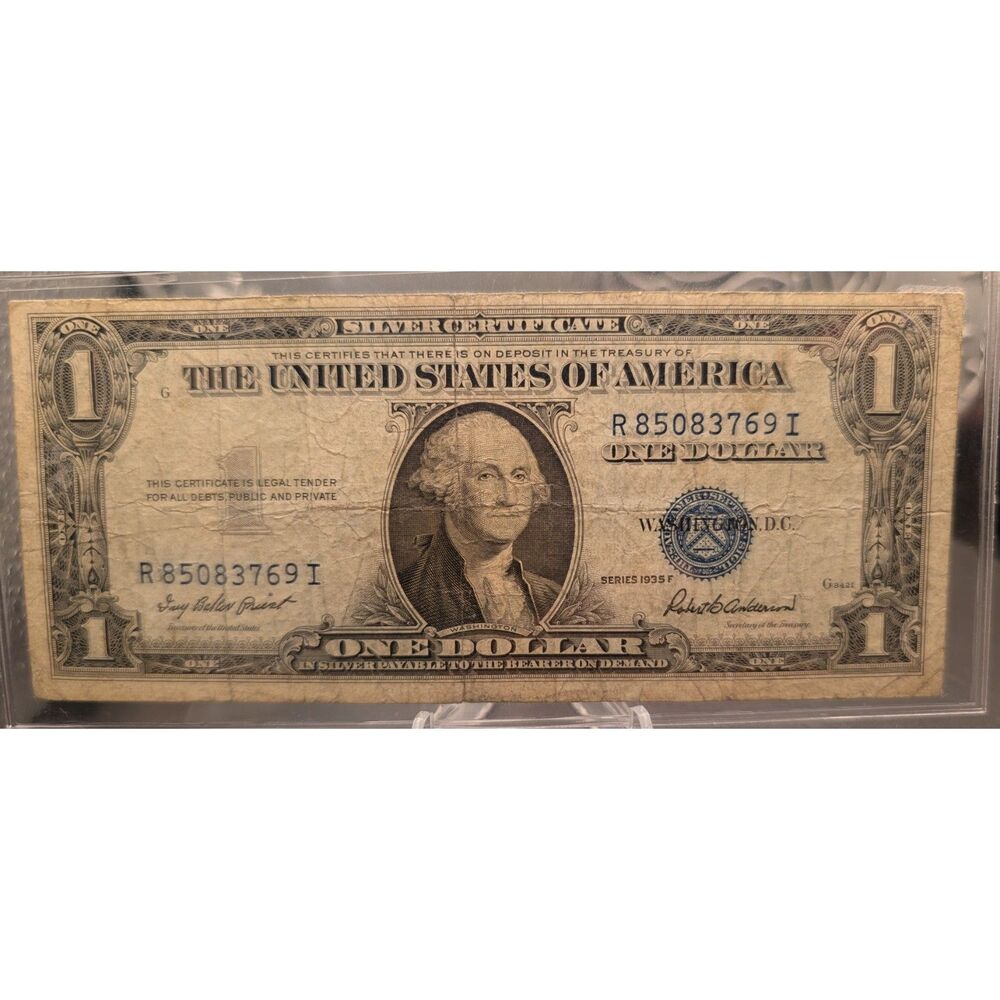 1935‑F $1 Silver Certificate •“Godless” No‑Motto • Circulated Blue Seal